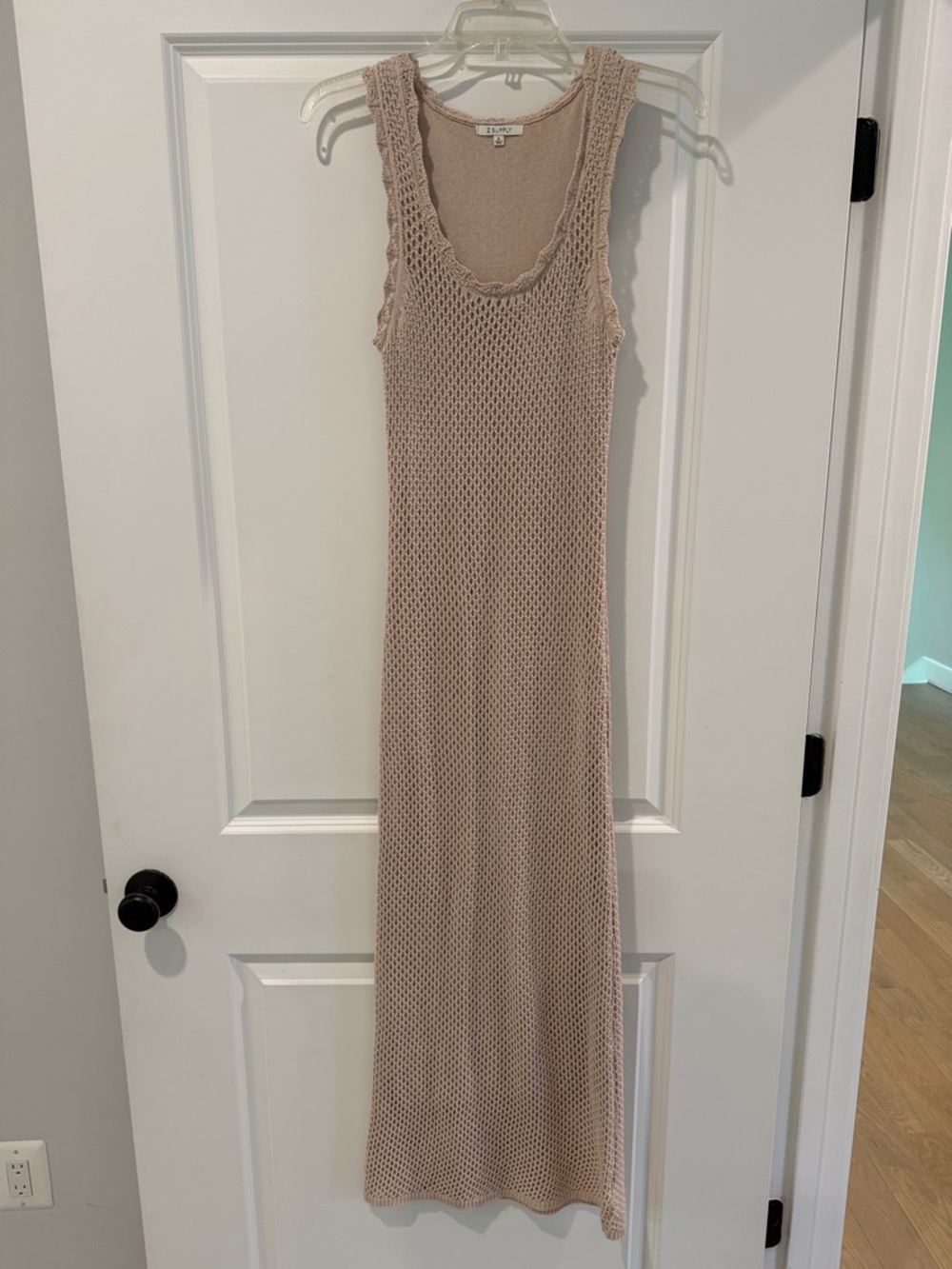 Z Supply Blush Open-Knit Sleeveless Maxi Dress